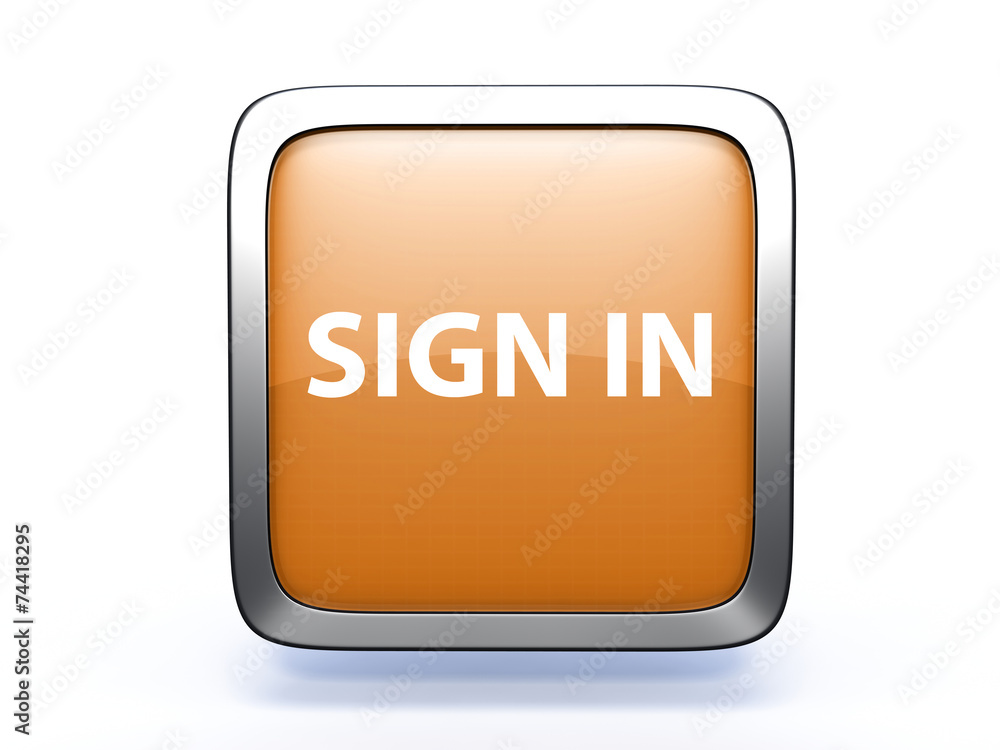 sign in square icon on white background sign in square icon on white background