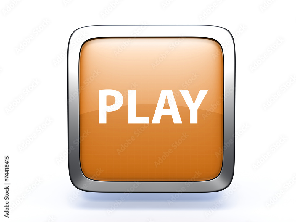 play square icon on white background play square icon on white background