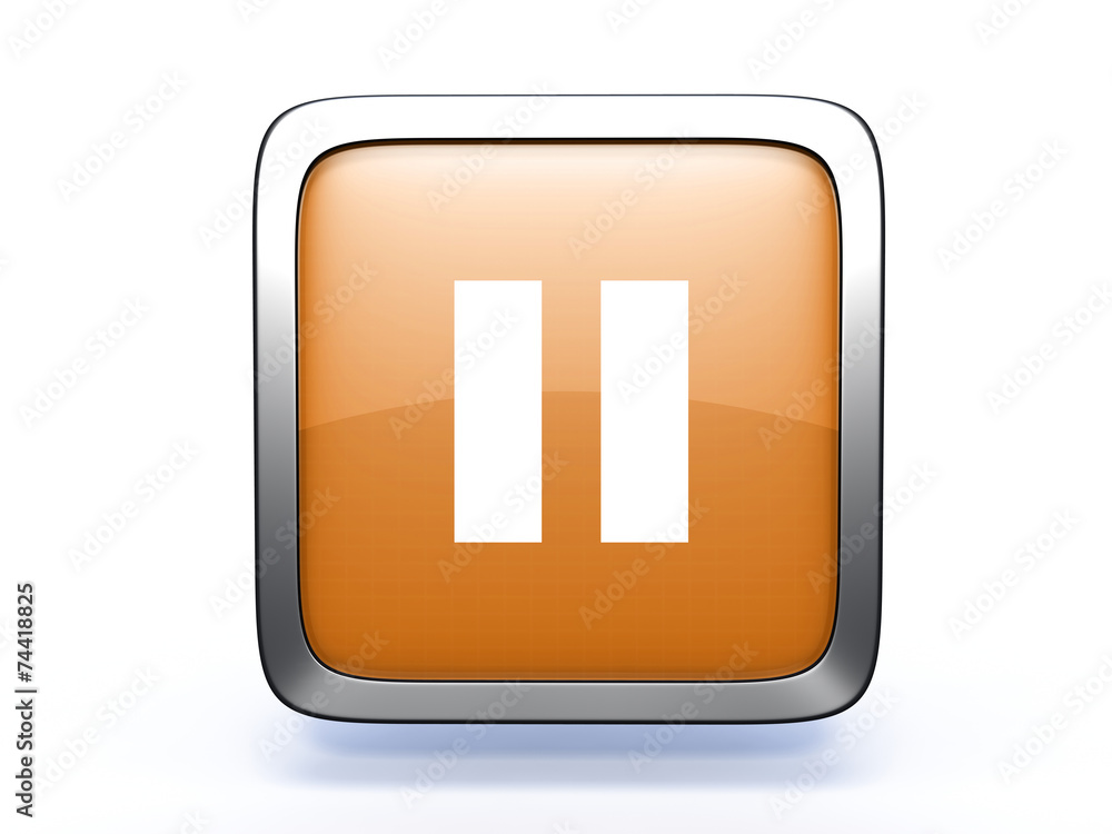 pause square icon on white background pause square icon on white background