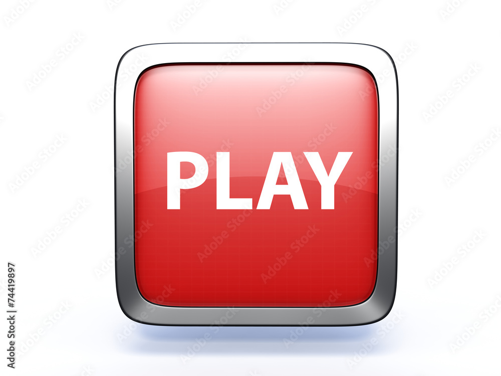 play square icon on white background play square icon on white background