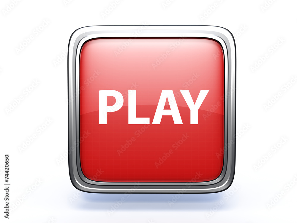 play square icon on white background play square icon on white background