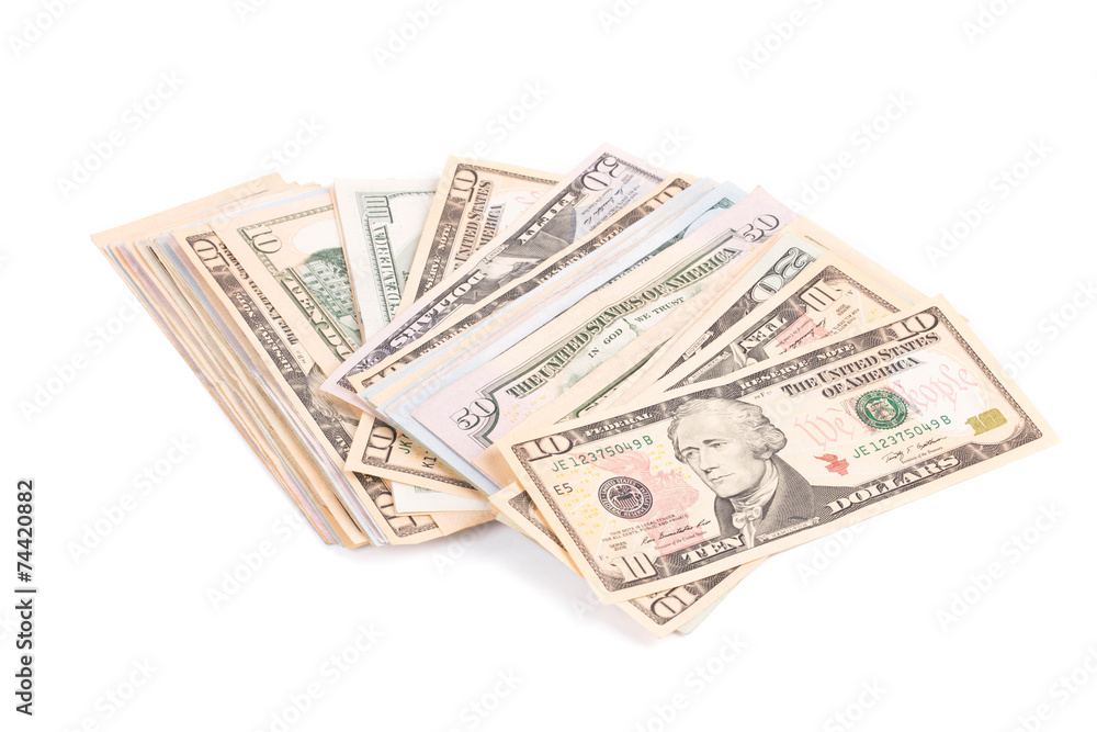 Close up of different dollar bills. Close up of different dollar bills.