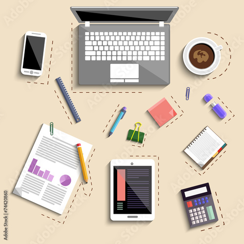 Concept of business team workplace