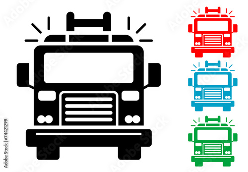 Pictograma camion de bomberos con varios colore