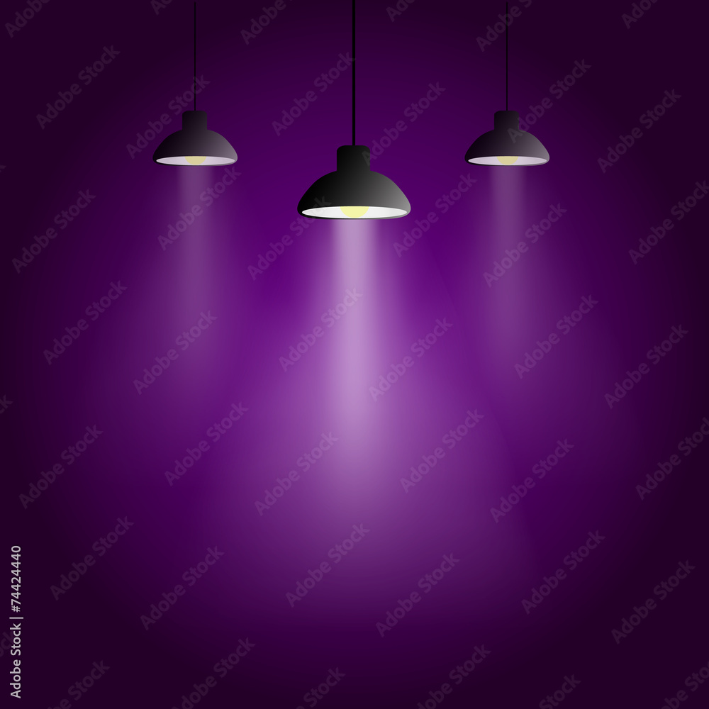 Three retro disco light sources with ray. Three retro disco light sources with ray.