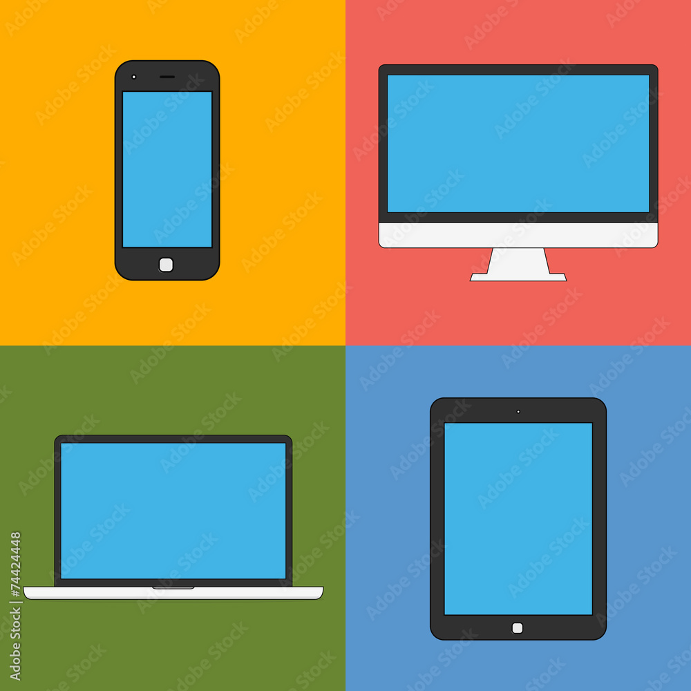 laptop, tablet computer, monitor and smartphone laptop, tablet computer, monitor and smartphone