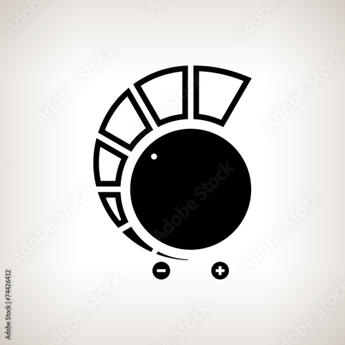 Silhouette volume control on a light background, vector