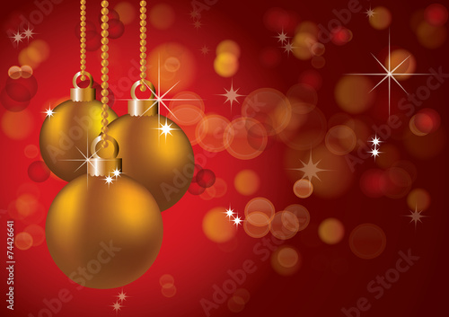 christmas background with balls, illustration
