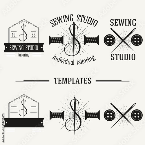 Vintage insignias and logotypes set.
