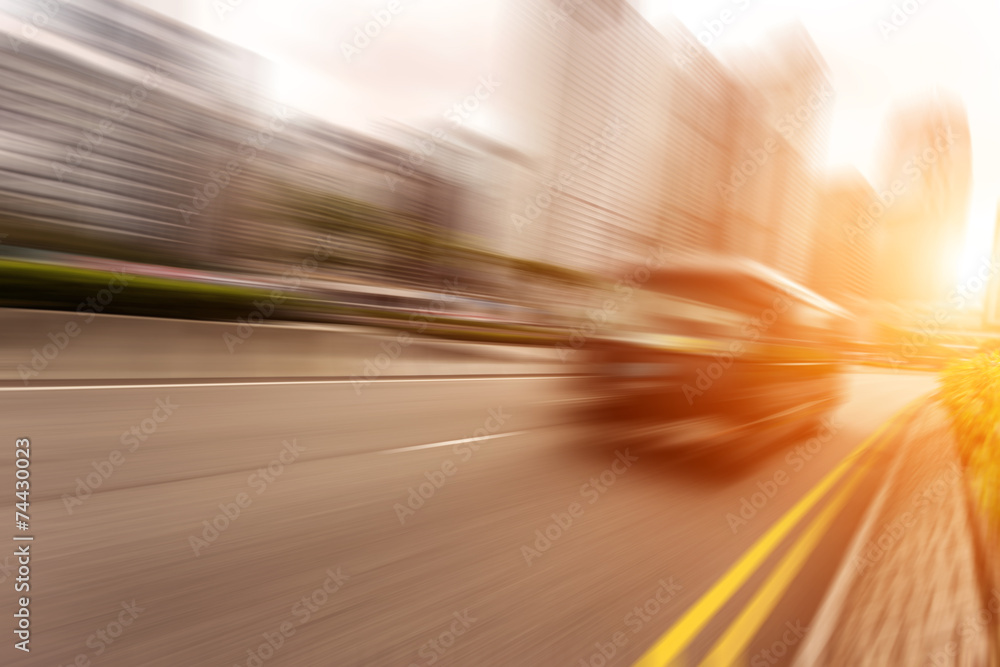 cityscape and traffic trails on the road of modern city cityscape and traffic trails on the road of modern city