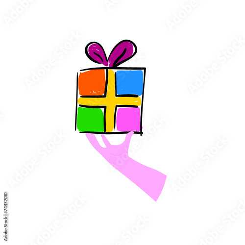 present cartoon color vector