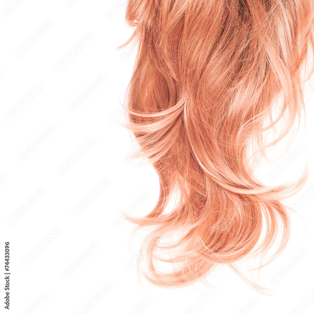 Naklejka premium Hair fragment over the white