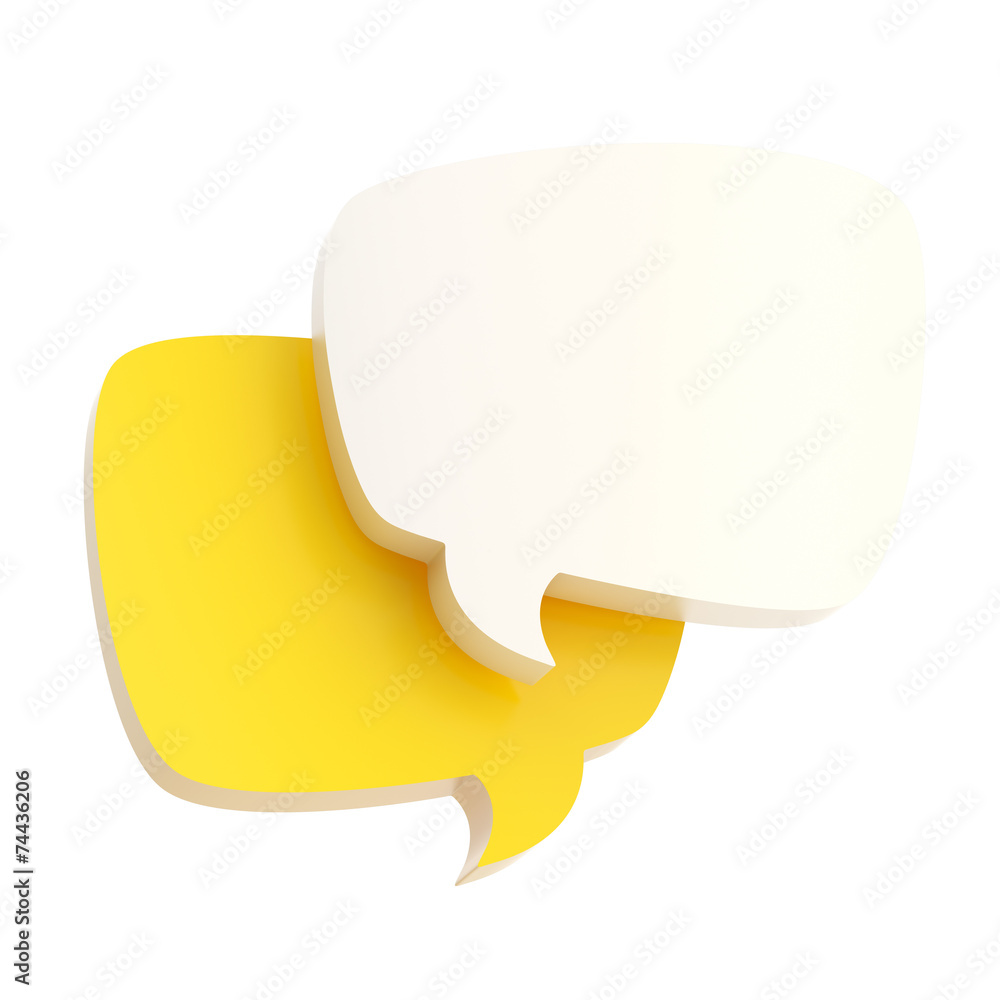 Composition of two text bubbles isolated Composition of two text bubbles isolated