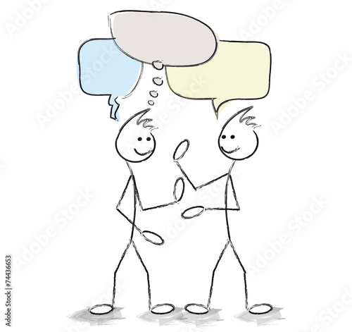 personnages qui discutent