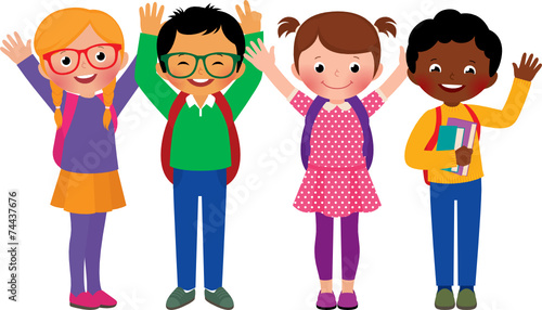 Group of children students