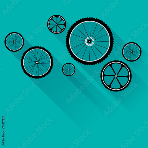 Bike wheels with flat shadow