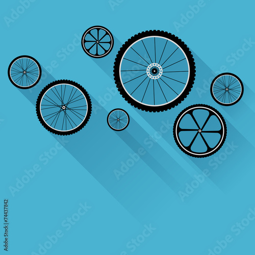 Bike wheels with flat shadow