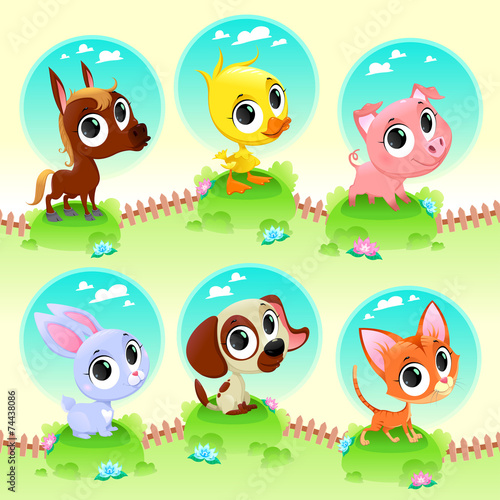 Cute farm animals