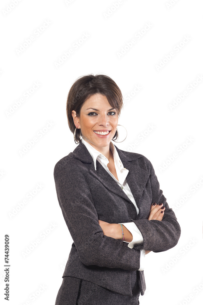 Business woman portrait over white background Business woman portrait over white background