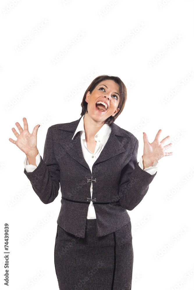 Business woman portrait over white background Business woman portrait over white background