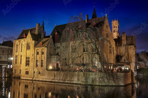 Canals and old buildings of Bruges, Belgium