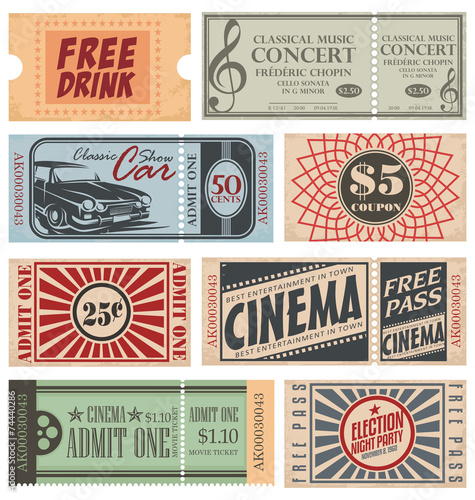 Retro Tickets and Coupons Collection