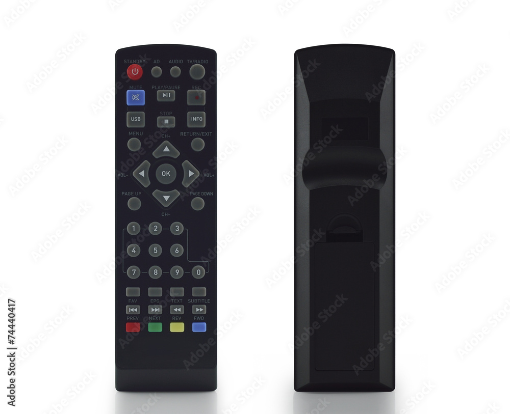 TV remote control on white background TV remote control on white background