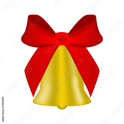 Christmas bell with red bow