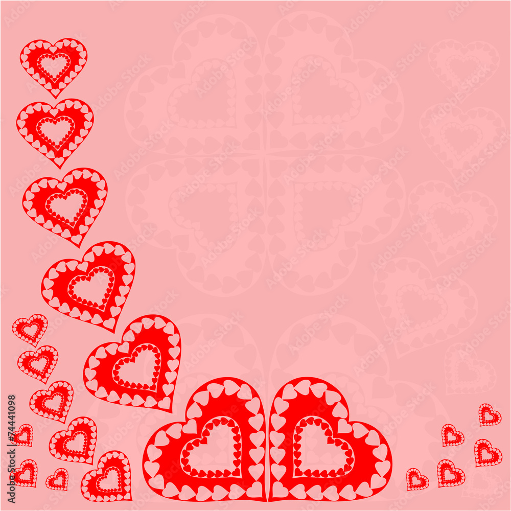 Valentine day red hearts red background vector Valentine day red hearts red background vector