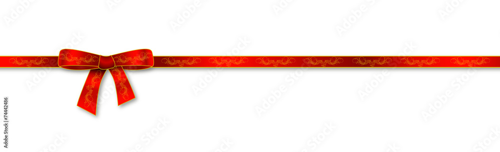 rote Schleife mit Ornament rote Schleife mit Ornament
