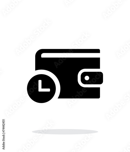 Wallet with timer icon on white background.