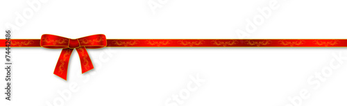 rote Schleife mit Ornament