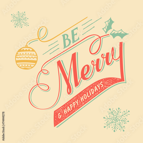 Hand-lettering Christmas greeting card