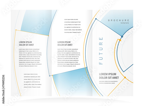 brochure design template circles future technological