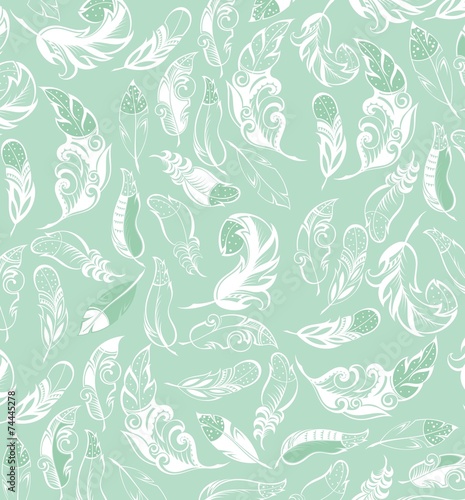 Seamless feathers background