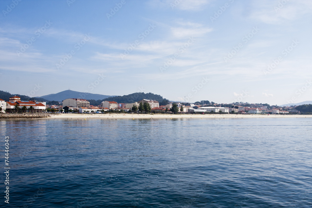 view of the coast of Pontevedra in Galicia, Spain