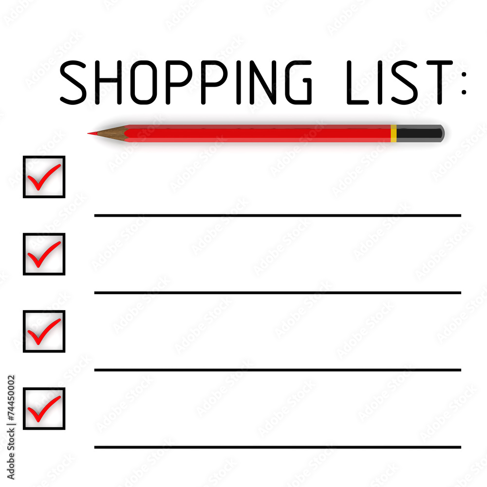Список покупок (Shopping list) - obrazy, fototapety, plakaty 
