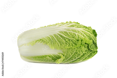 Obraz na plátně close up of napa cabbage isolated over white