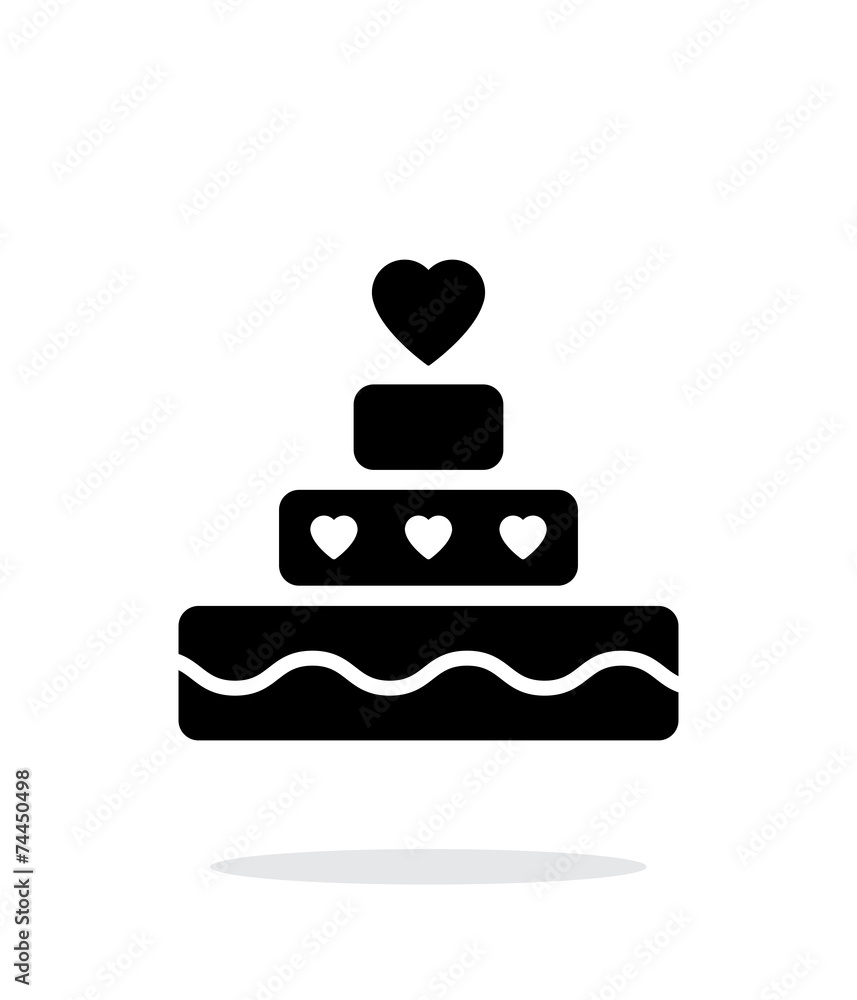Romantic pie with heart icon on white background. Romantic pie with heart icon on white background.