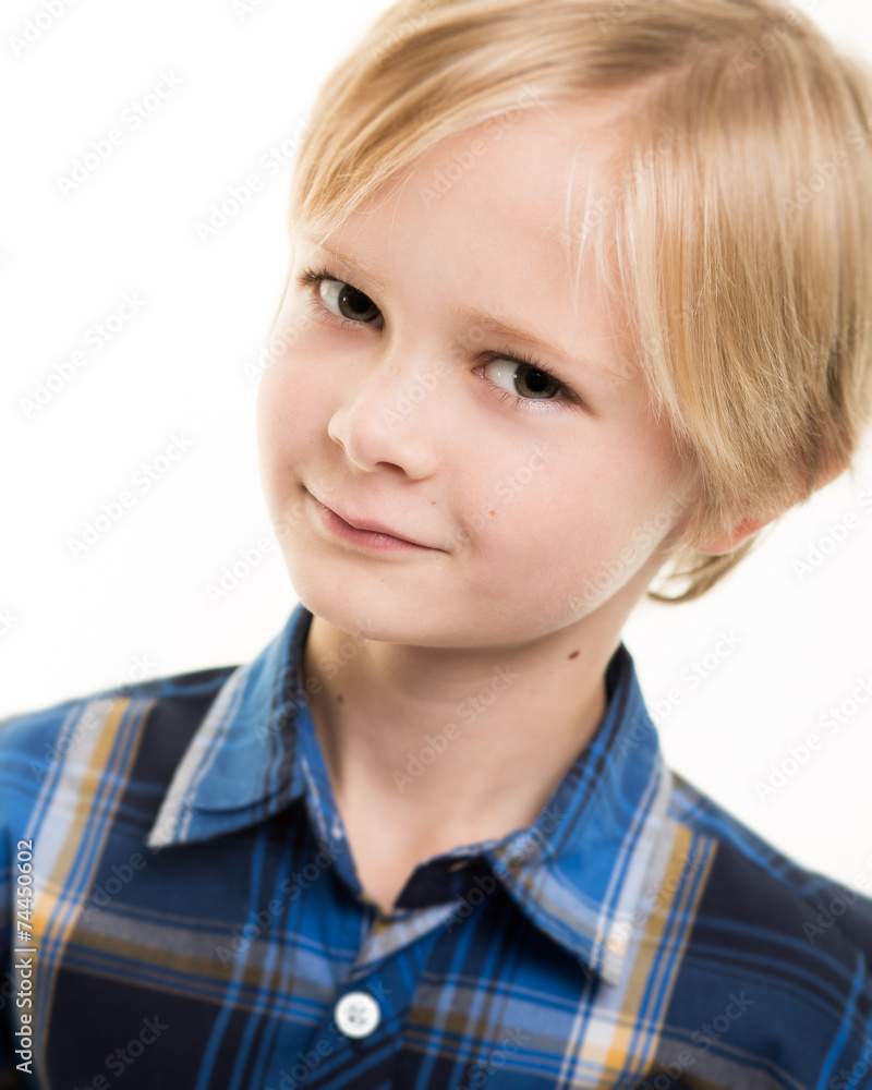 Handsome Young Boy In Smart Blue Shirt Handsome Young Boy In Smart Blue Shirt