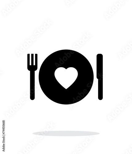 Romantic dinner icon on white background.