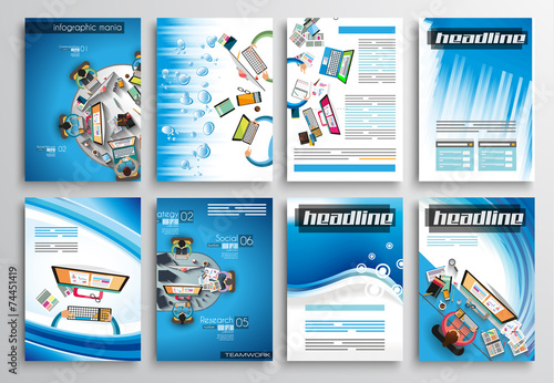 Set of Flyer Design, Infographic Templates. Brochure Designs