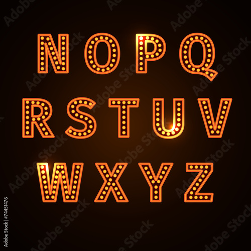 retro glowing font