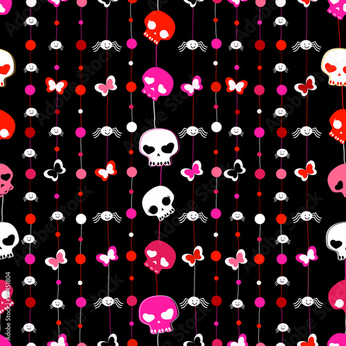 seamless pattern with skull...