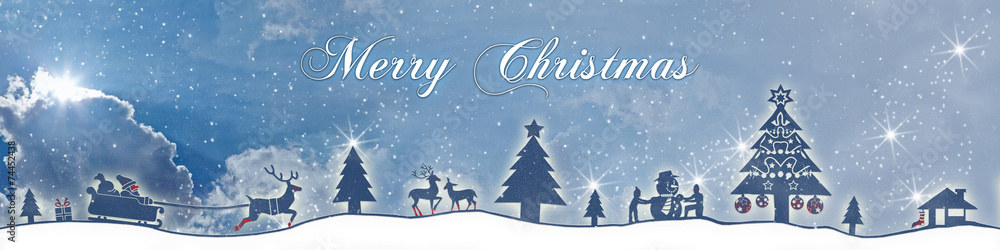 cb36 ChristmasBanner snow - english text - 4to1 clouds e2683
