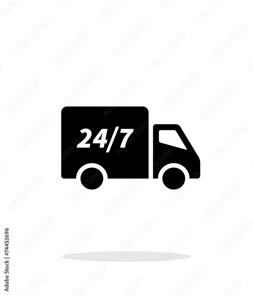 Delivery service seven days a week icon on white background. Delivery service seven days a week icon on white background.