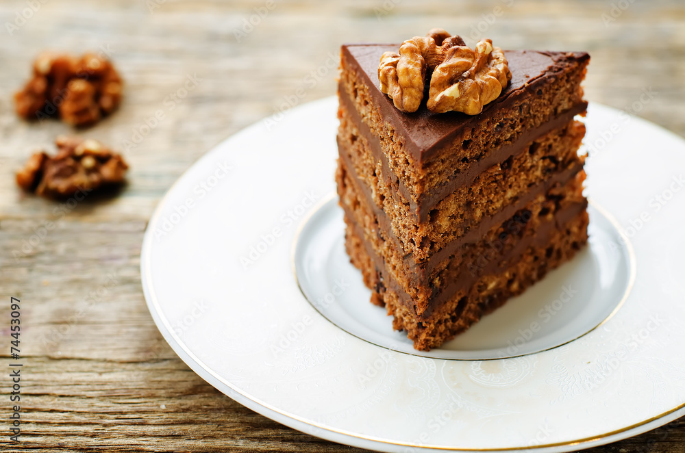 chocolate cake with walnuts chocolate cake with walnuts