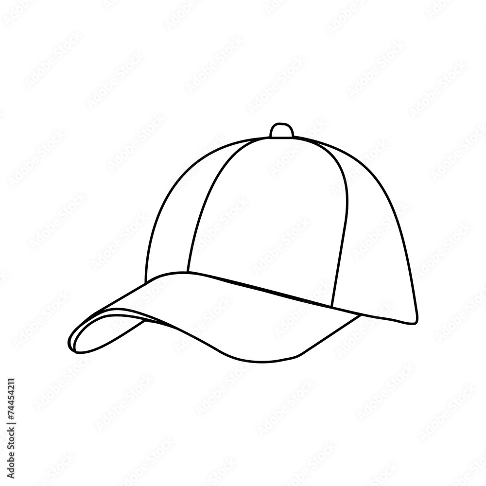 Baseball Cap in Flat Style