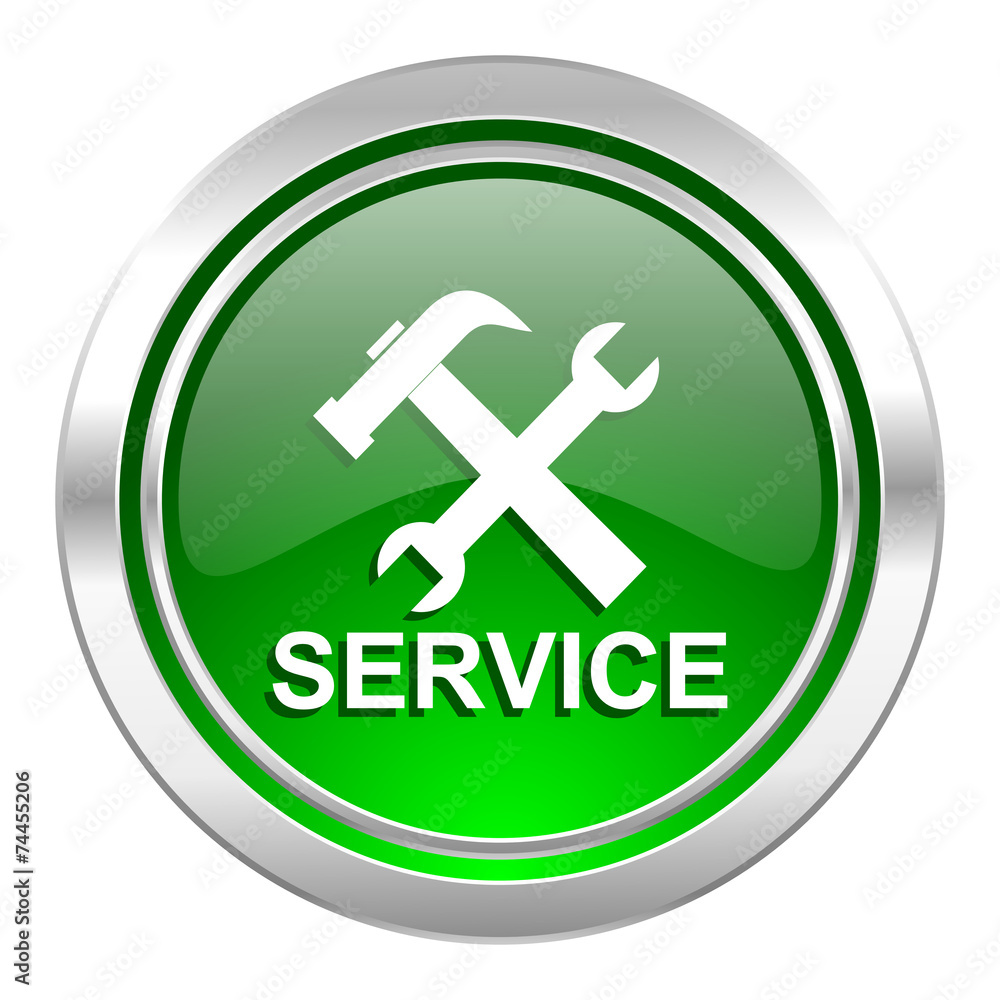 service icon, green button service icon, green button