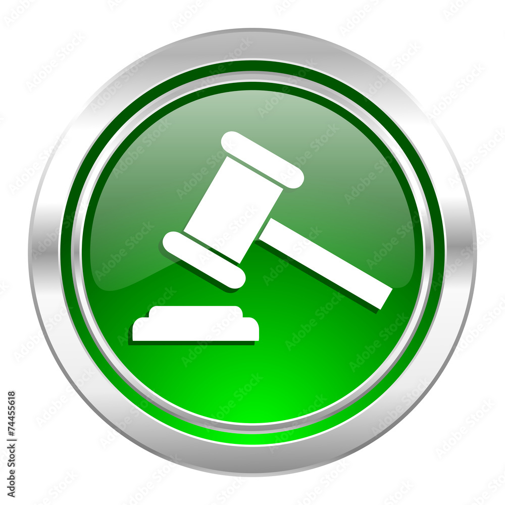 auction icon, green button, court sign, verdict symbol auction icon, green button, court sign, verdict symbol